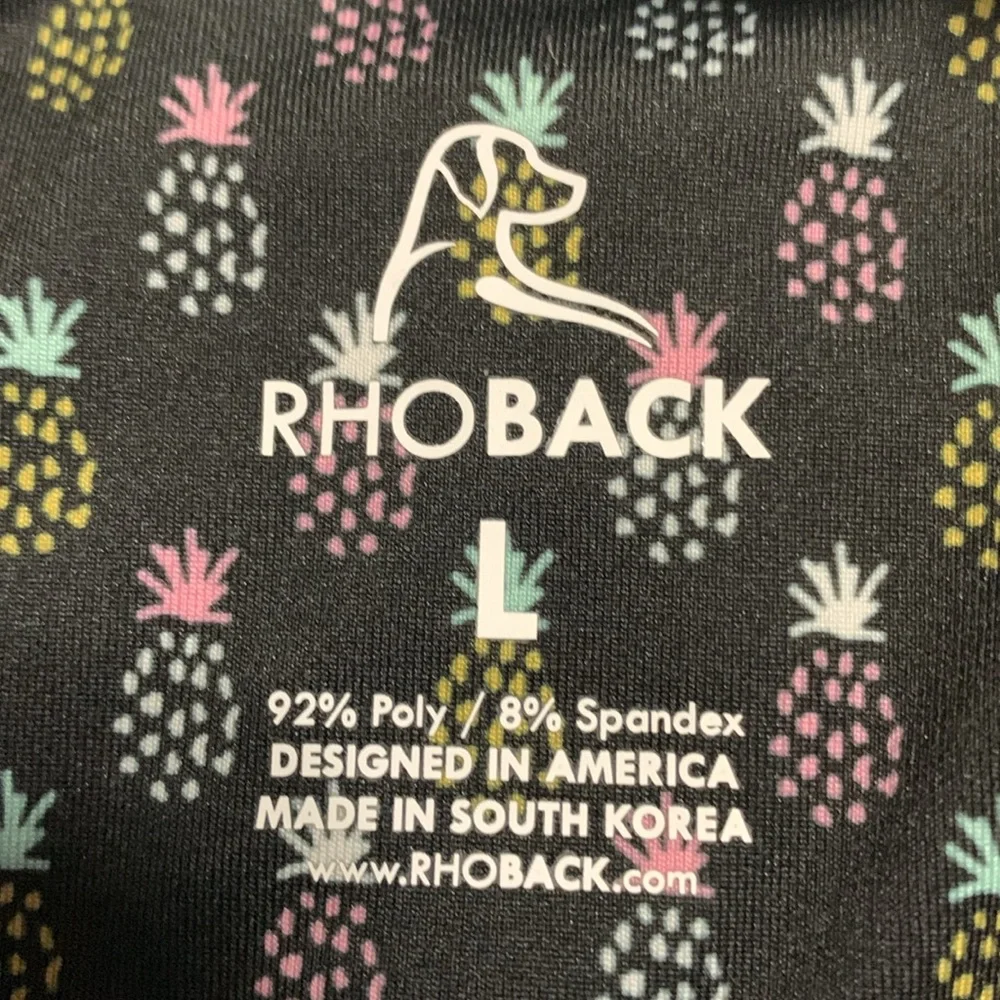 Rhoback The Pineapple Men’s Short Sleeve Performance Polo Classic Black Large - Picture 5 of 12